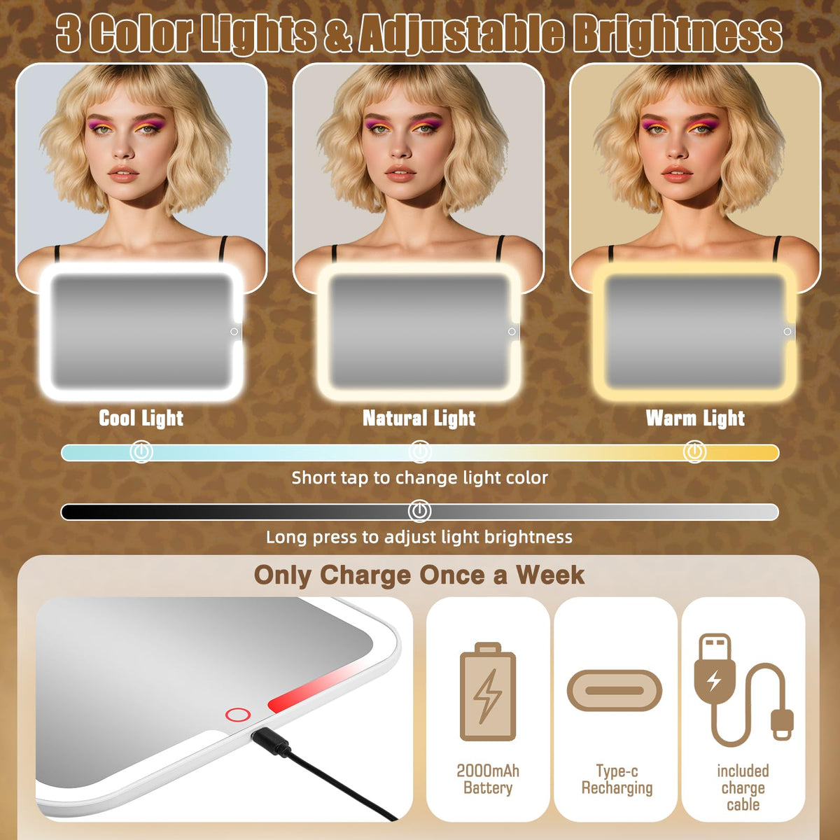 Suupvaor 3 color LED light for accurate makeup on the go