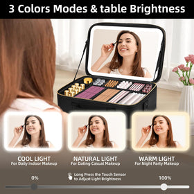 LED mirror with three color modes in Suupvaor bag for perfect lighting