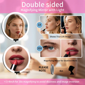 Suupvaor 6-inch mirror aids makeup and skincare in small spaces.