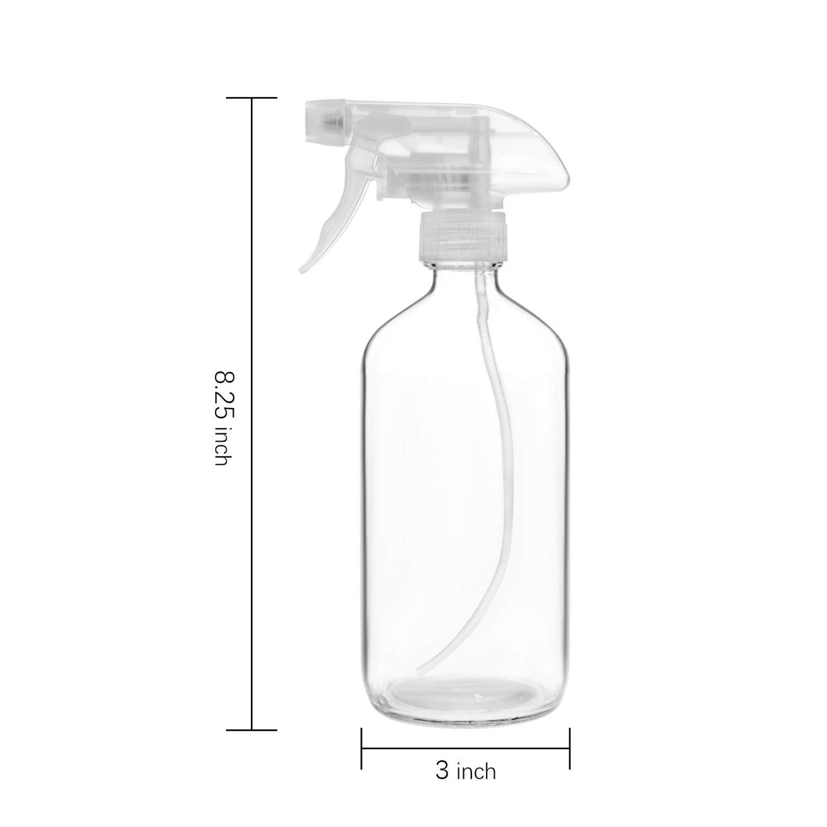 Suwimut glass Boston round bottle with a clear body for easy liquid visibility.