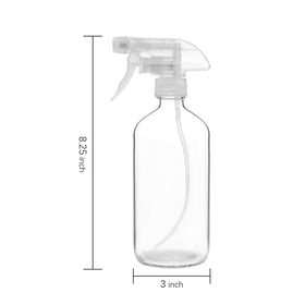 Suwimut glass Boston round bottle with a clear body for easy liquid visibility.