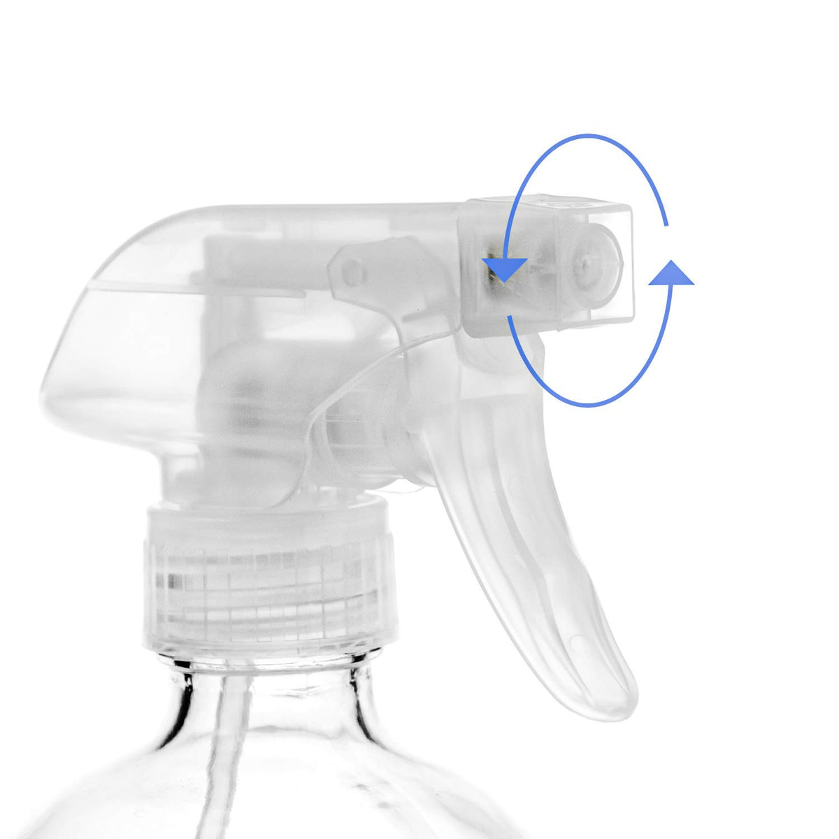 Suwimut trigger sprayer demonstrates fine mist and adjustable stream for controlled cleaning.