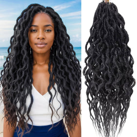 SuyiIRL Faux Locs 24 inch full-head look for dramatic length and easy styling.