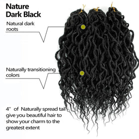 SuyiIRL Goddess Locs with curly ends for natural movement and vibrant texture.