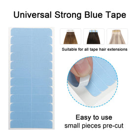 SUYYA replacement tape tabs in blue, 4x0.8 cm, for most extensions.