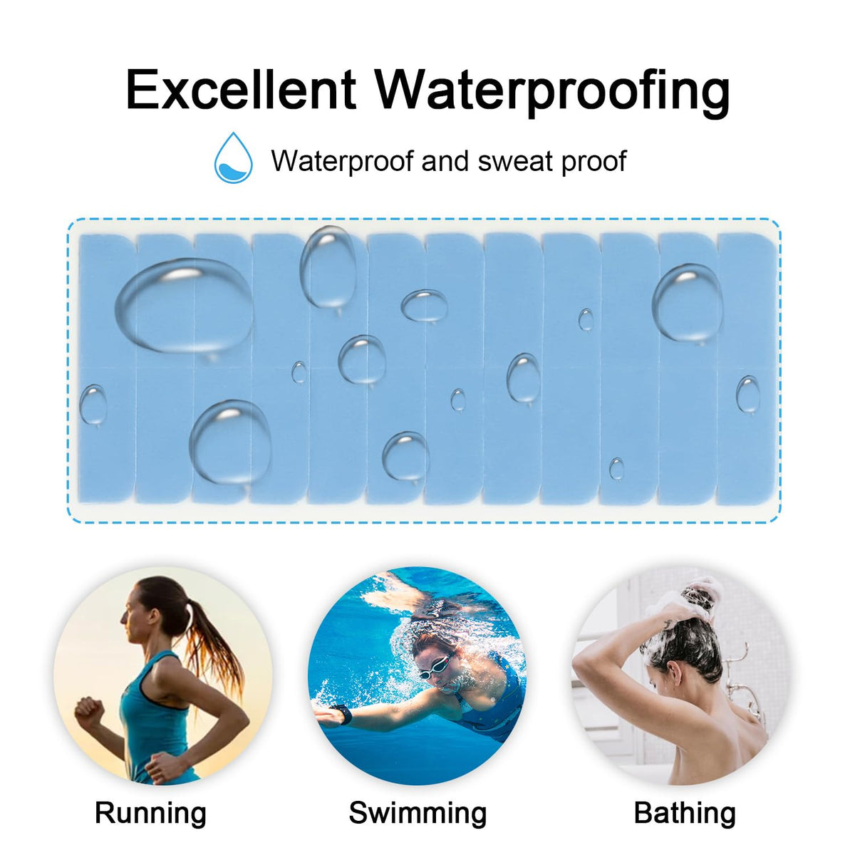 SUYYA waterproof adhesive tape tabs in blue for daily wear.