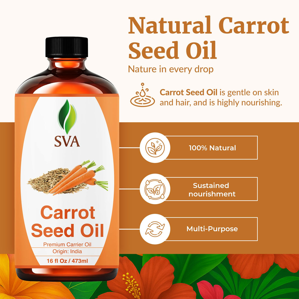 SVA Organics carrot seed oil dropper for precise application