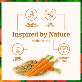 SVA Organics carrot seed oil used in scalp massage setup for nourishment