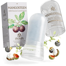 SVARA Mangosteen alum packaging shown for on-the-go freshness
