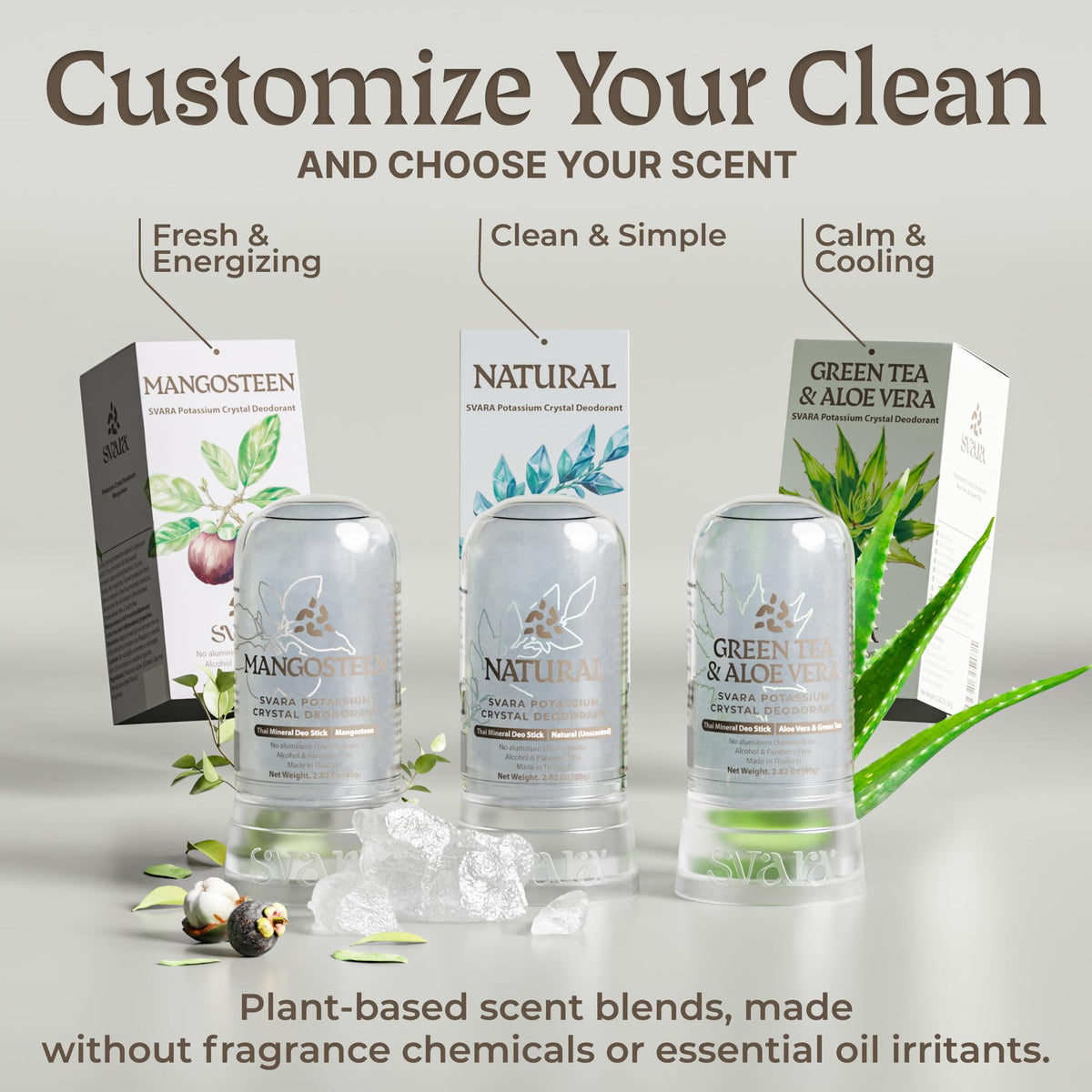 SVARA Mangosteen travel-size deodorant in a bag