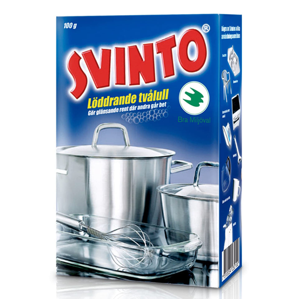 Svinto Steel Wool Soap pack shot ready for use in quick cleaning
