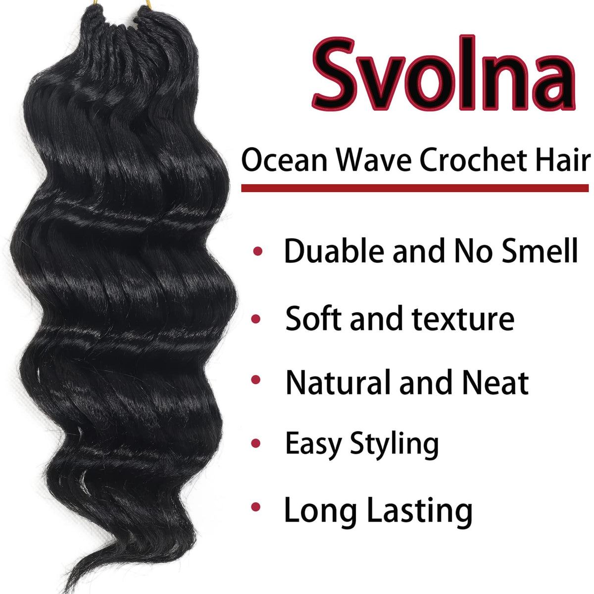 Svolna Ocean Wave crochet hair worn model demonstrates natural movement