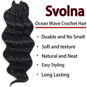 Svolna Ocean Wave crochet hair worn model demonstrates natural movement