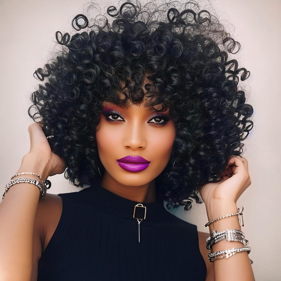 Svolna Ringlet Wand Curl 8in front view showing natural look and easy-to-install pre-looped crochet hair in 1B.