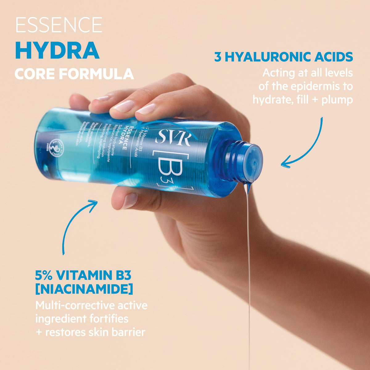 SVR B3 Hydra Face Essence application demonstrates easy daily use.