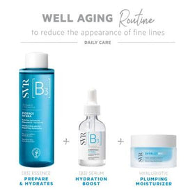 SVR B3 Hydra Face Essence packaging recyclable note emphasizes eco-friendly design.