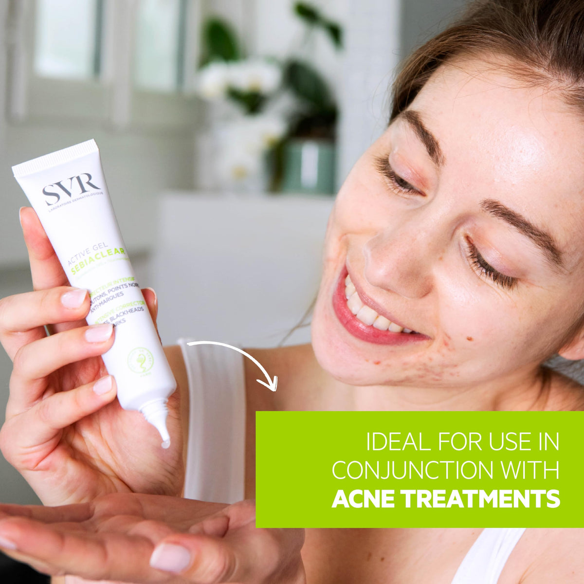 SVR Sebiaclear Active Gel-Cream for sensitive skin formula shown.
