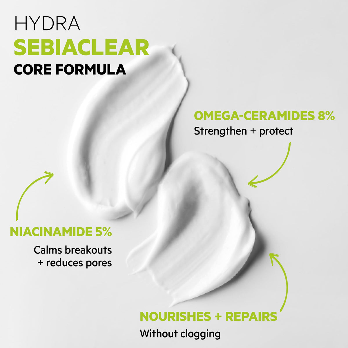 SVR Sebiaclear ingredients label highlights 5% niacinamide and hyaluronic acid.