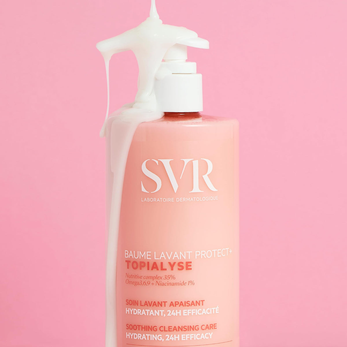 SVR Topialyse cleansing balm swatch, creamy texture for gentle cleansing.