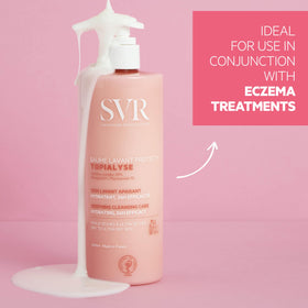 SVR Topialyse cleansing balm, family-friendly, hypoallergenic formula.