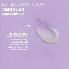 SVR Xerial 50 Extreme Foot Gel applied to dry feet for exfoliation