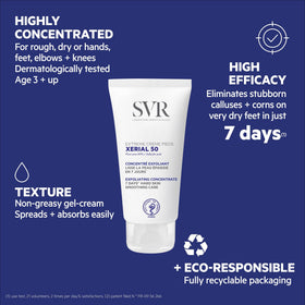 SVR Xerial 50 Extreme Foot Gel ingredients like shea butter and urea for nourishment