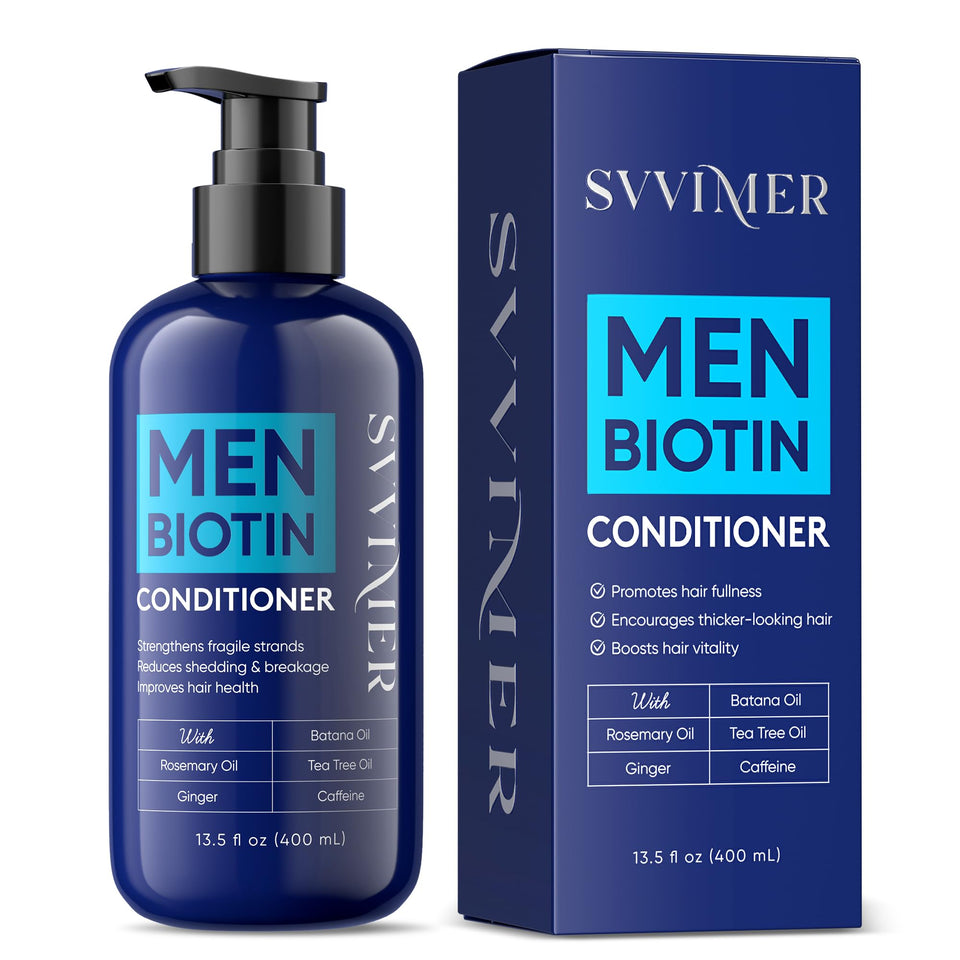 Svvimer Biotin Hair Conditioner bottle shown for daily use and soft hair texture