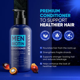 Svvimer Biotin Conditioner ingredients display rosemary and tea tree oil for refreshing scalp care