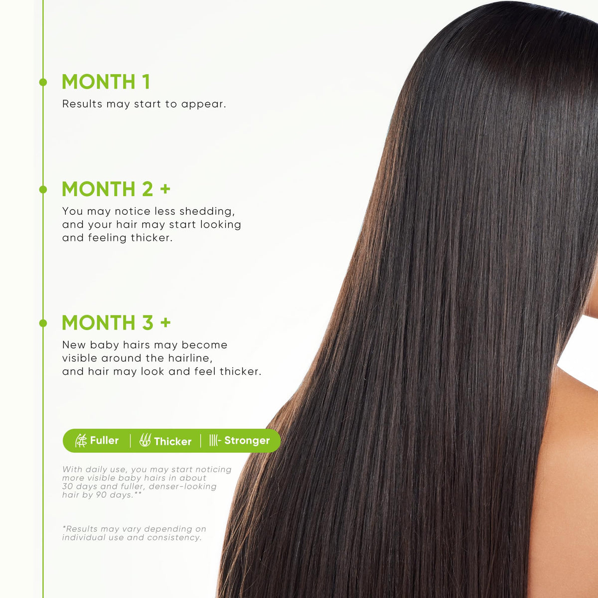 Lightweight, non-sticky formula of Svvimer shown on hair without greasiness