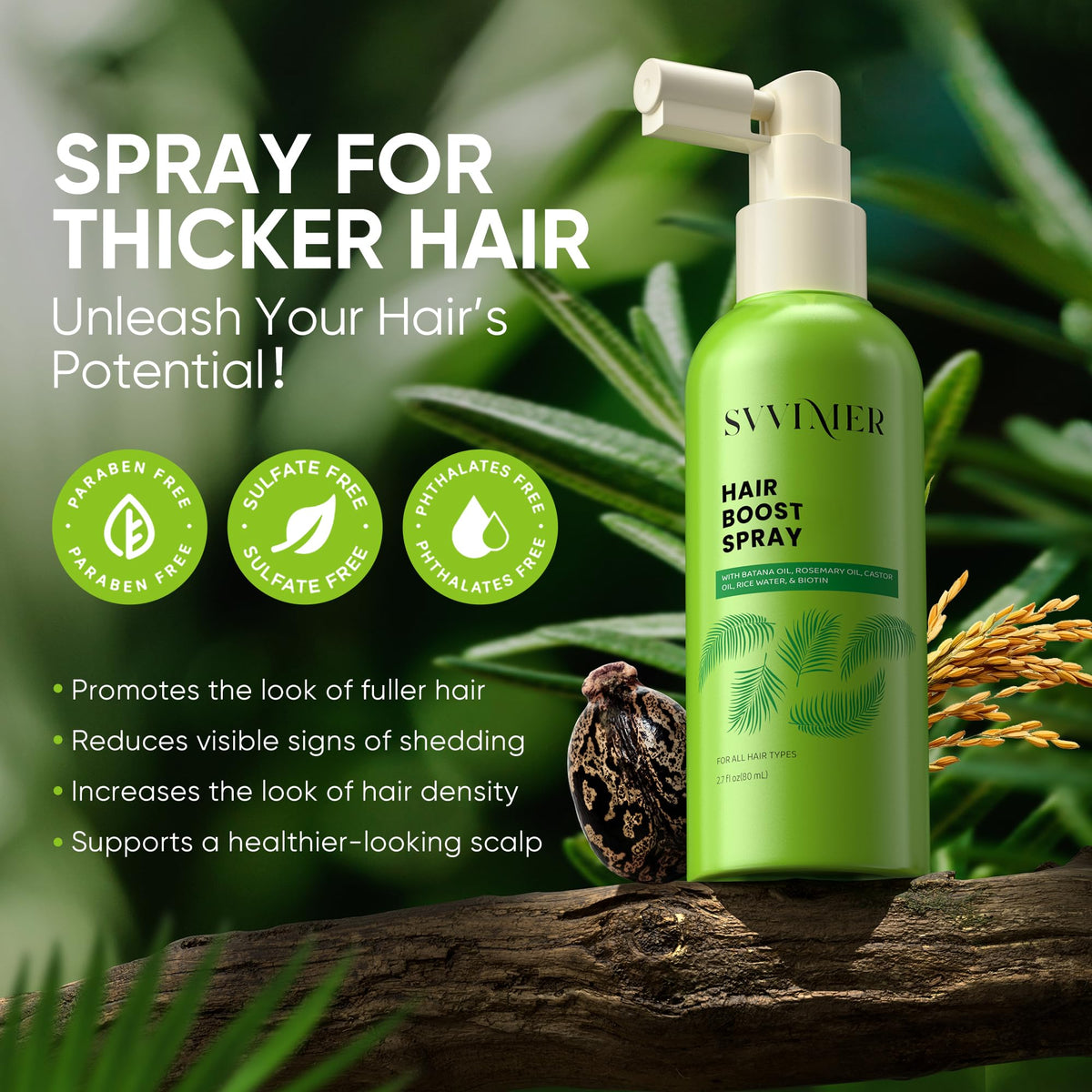 Svvimer Rosemary Batana Oil spray nozzle in action for easy daily use.