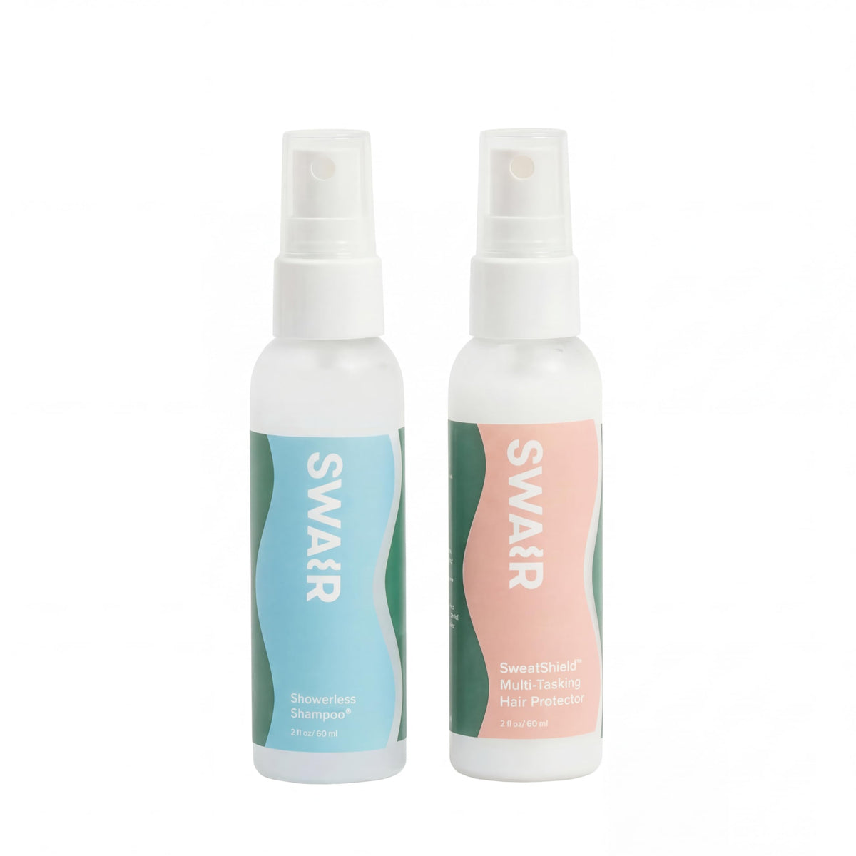 SWAIR Showerless Shampoo travel-size bottle for quick cleans on the go.