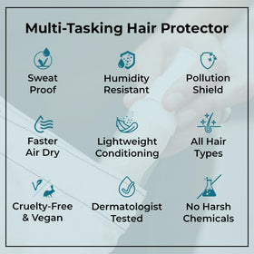 SWAIR SweatShield Leave-In dispensing close-up demonstrates easy spray application.