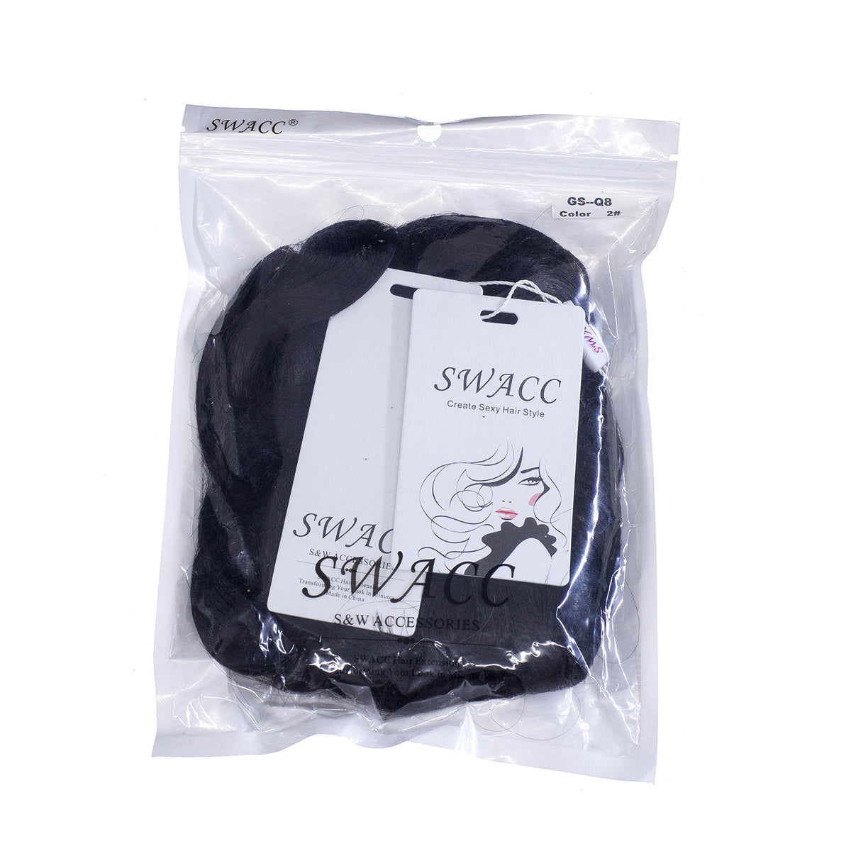 SWACC natural color close to black 2# blends with dark hair.