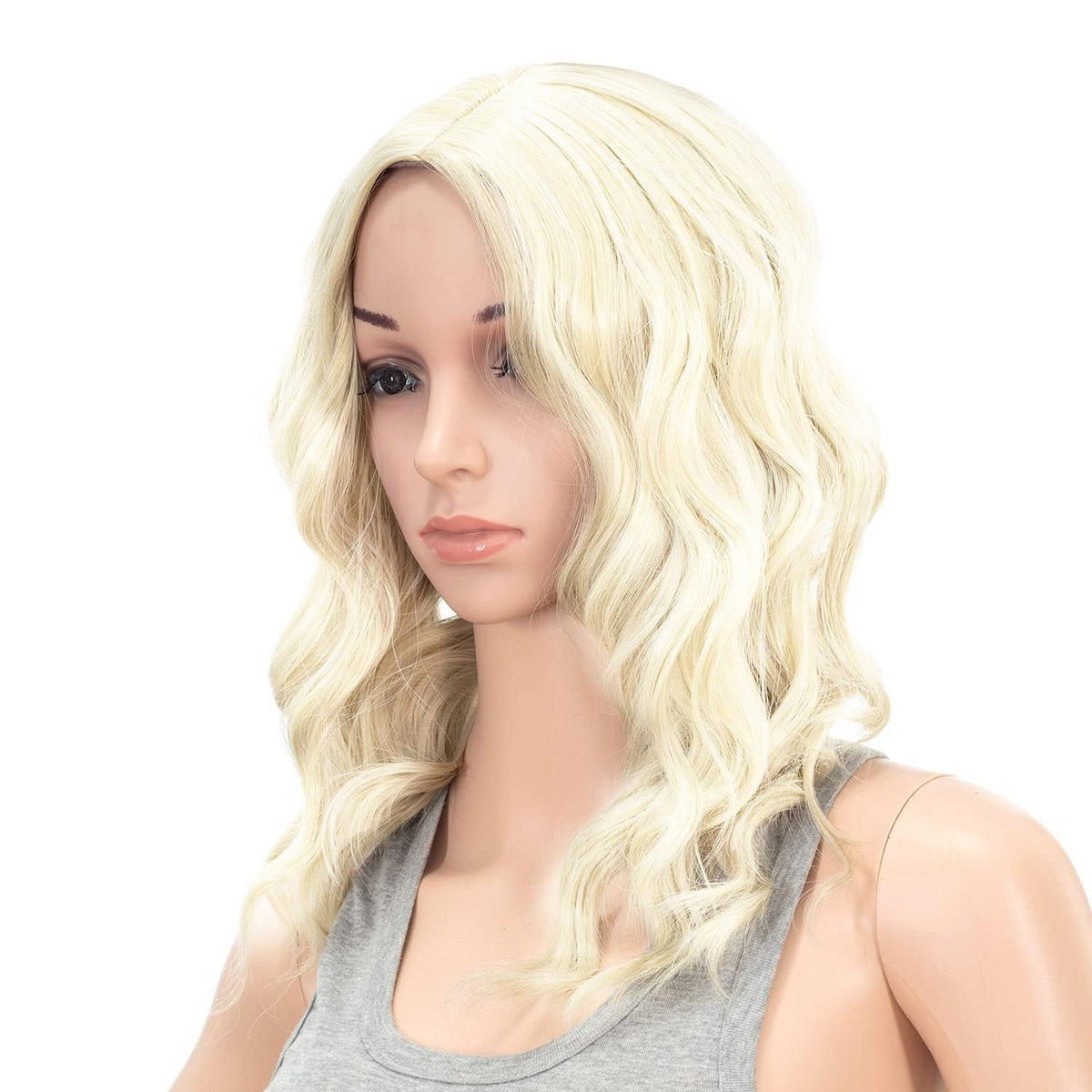 SWACC short curly wavy wig in blonde mixed, easy daily wear and cosplay inspiration.