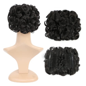 SWACC short messy curly bun clip-in delivers natural volume for any look.