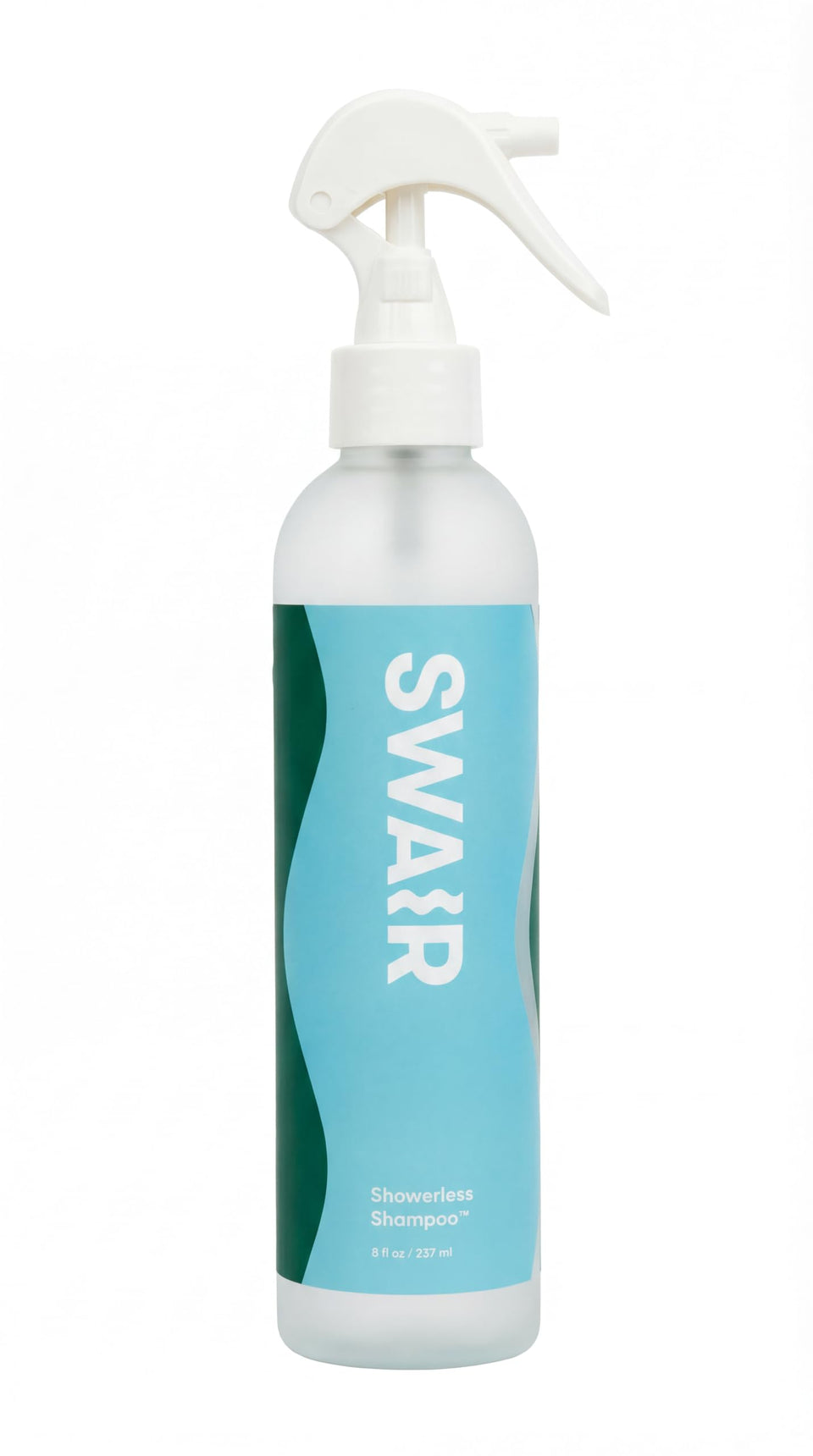 SWAIR Showerless Shampoo bottle with alcohol-free formula for quick refresh.
