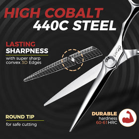 SWAP concave-convex blades in action gliding through hair