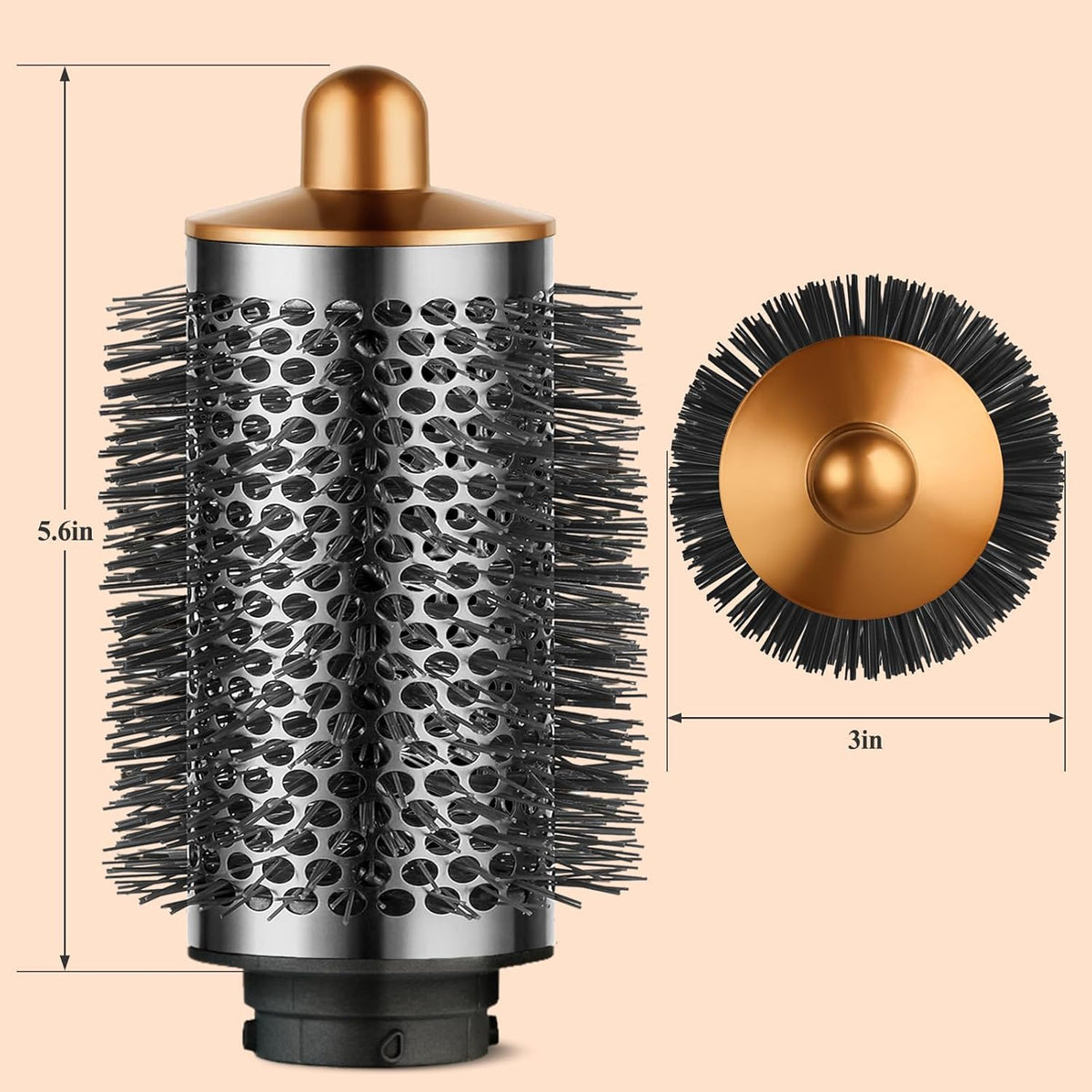 Close-up of SWAZVAC brush teeth designed to boost volume during styling.