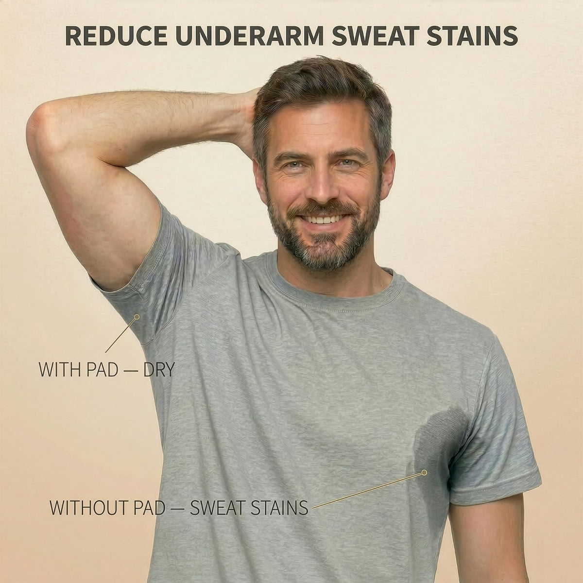 Swearx pads with strong adhesive stay in place through daily activities.