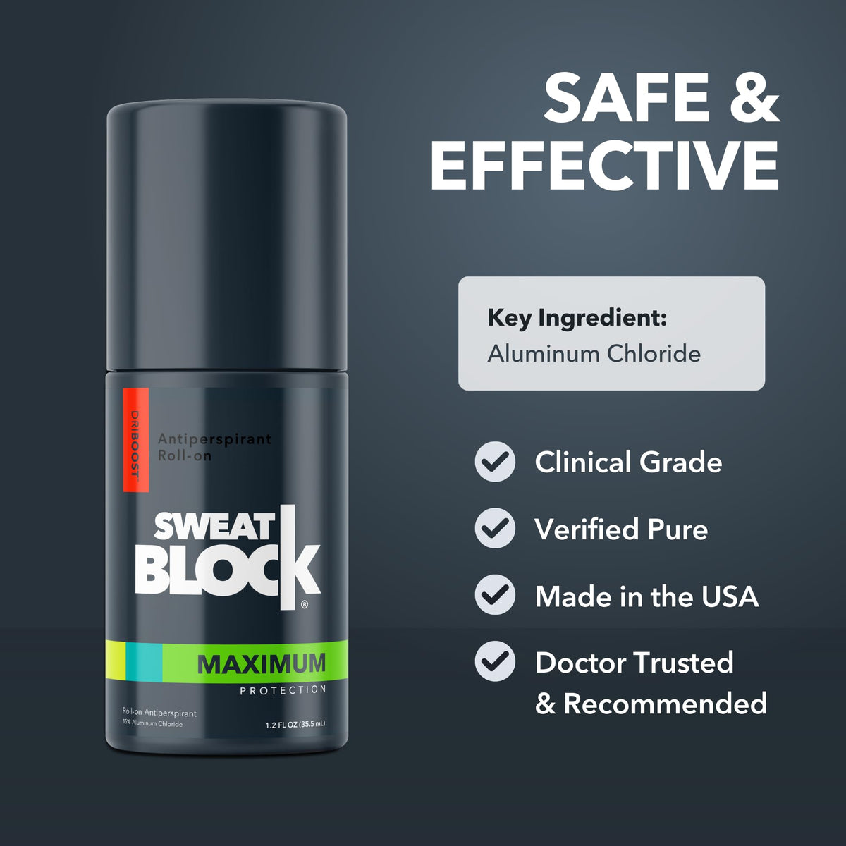 SweatBlock cruelty-free; no animal testing on products.
