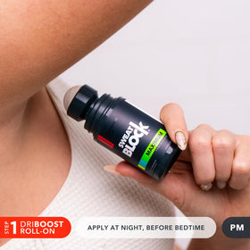 SweatBlock nighttime application aids extended dryness overnight.