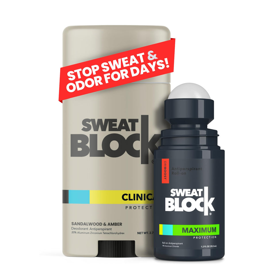 SweatBlock roll-on night application for lasting dryness and comfort.