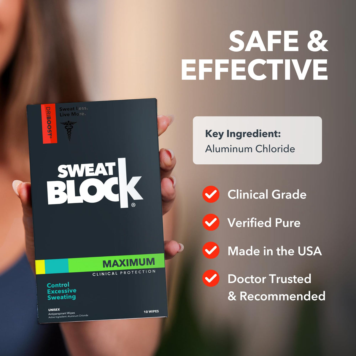 SweatBlock USA-made clean-label commitment for trusted skincare.