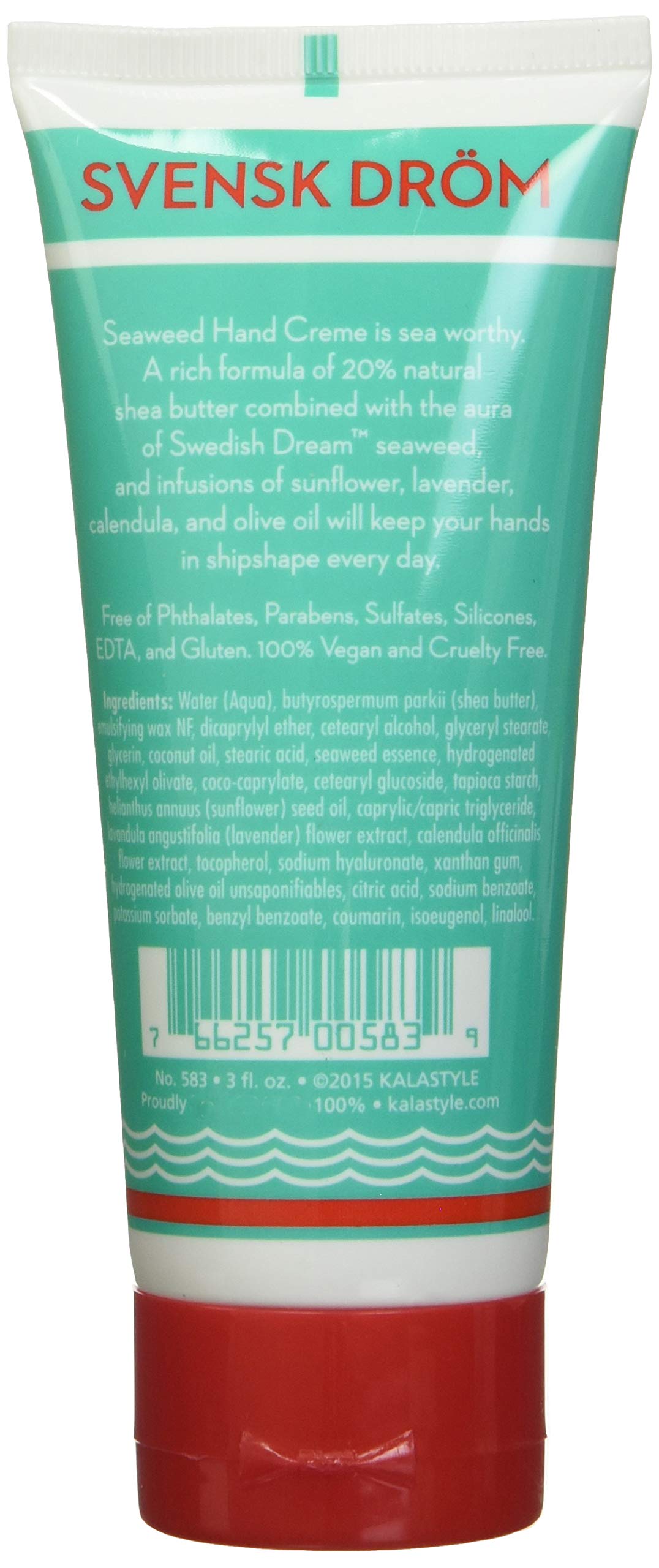 Swedish Dream Seaweed Hand Cream close-up shows non-greasy texture.