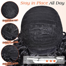 SweeceHair daily party curly wig, 14-inch, versatile for outings.