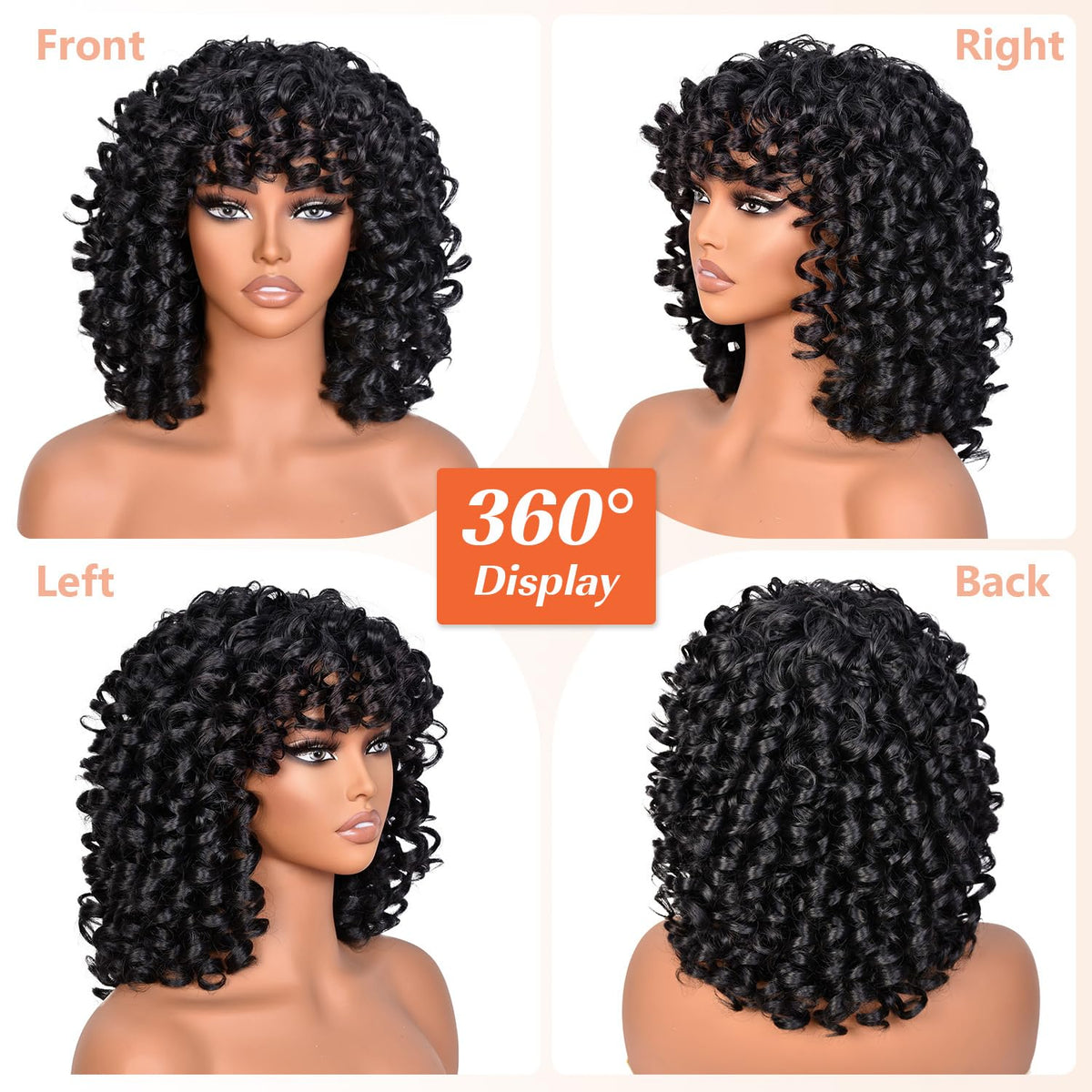 SweeceHair heat-resistant synthetic wig, 14-inch, delivers confident all-day style.
