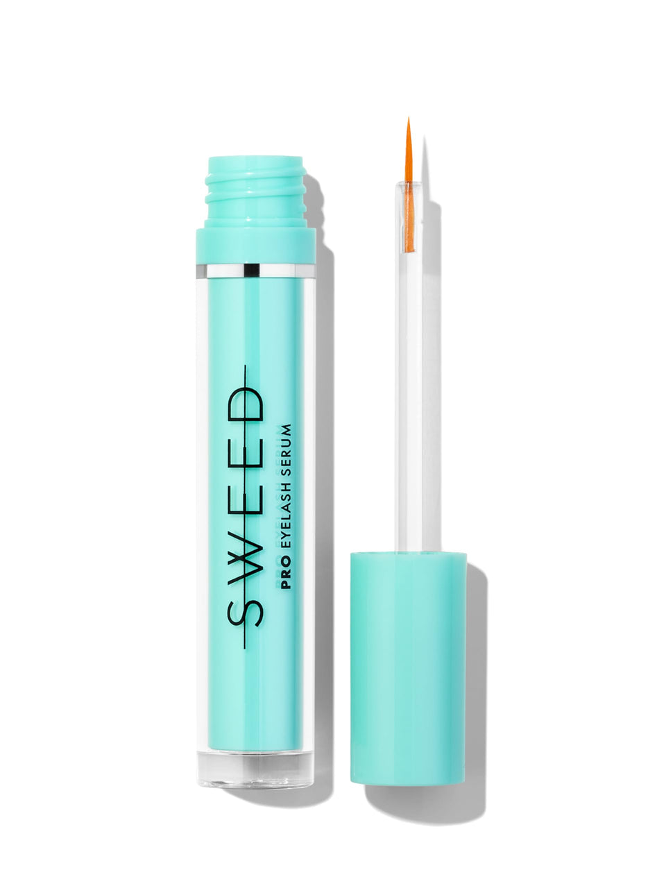 Sweed Eyelash Growth Serum bottle shows clean vegan formula for longer-looking lashes