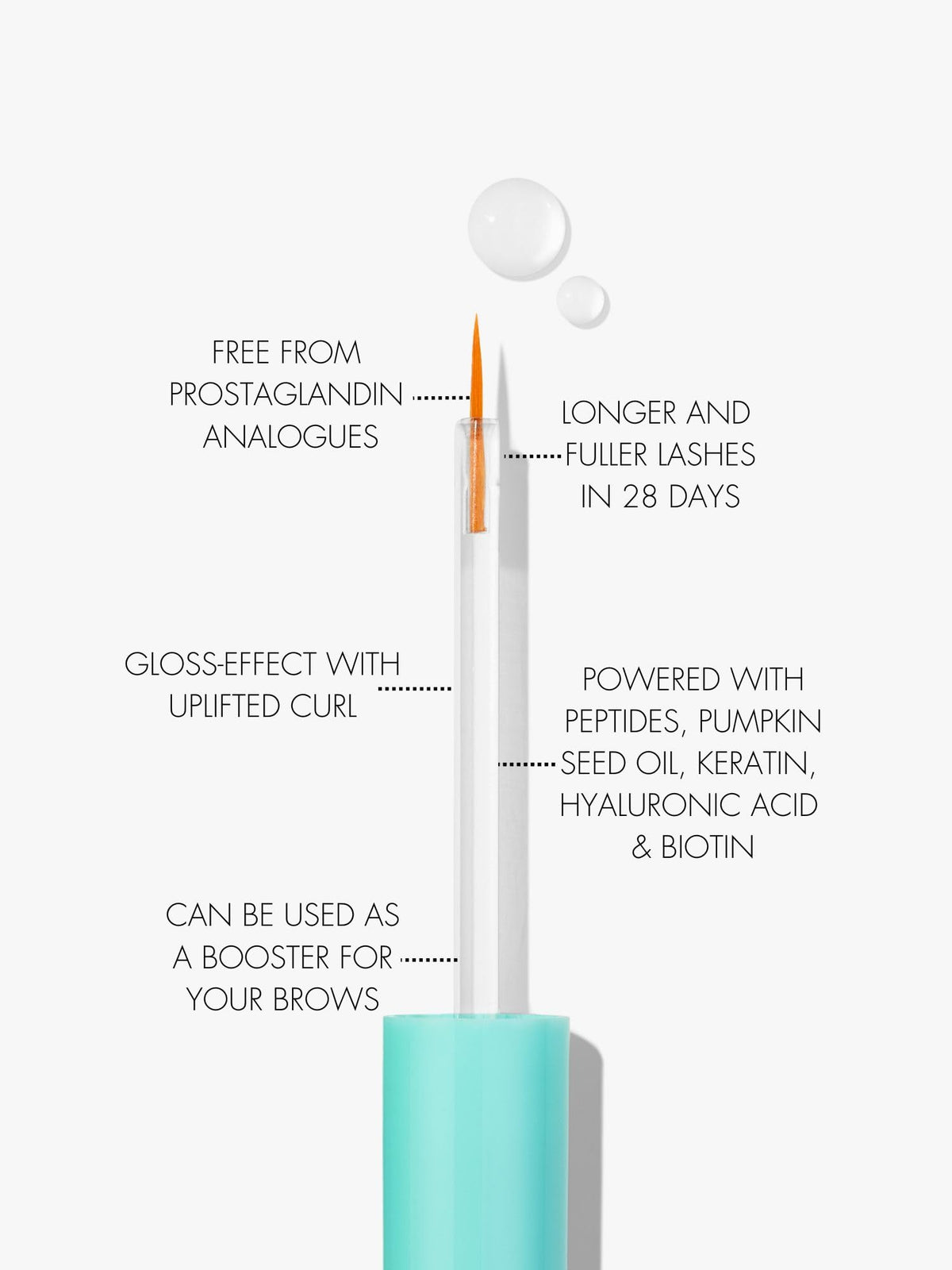 Sweed Eyelash Growth Serum texture close-up showing gel-like glide