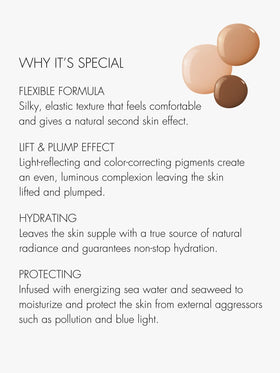 Sweed Glass Skin Foundation long-wearing formula stays vibrant from morning to evening.