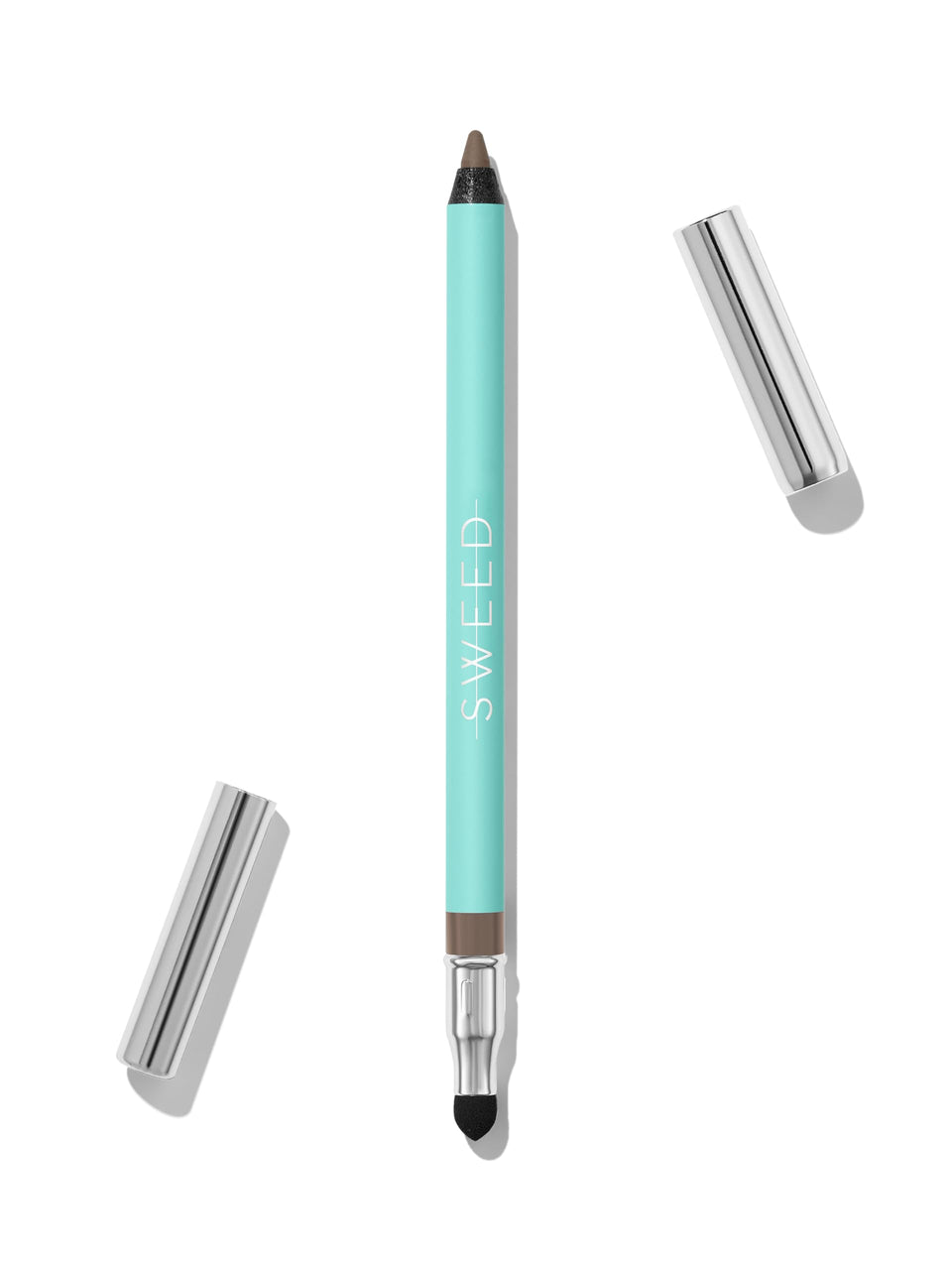 Sweed Satin Eyeliner taupe swatches show creamy-matte finish for all-day wear.